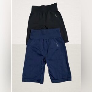 Black And Navy Biker Shorts